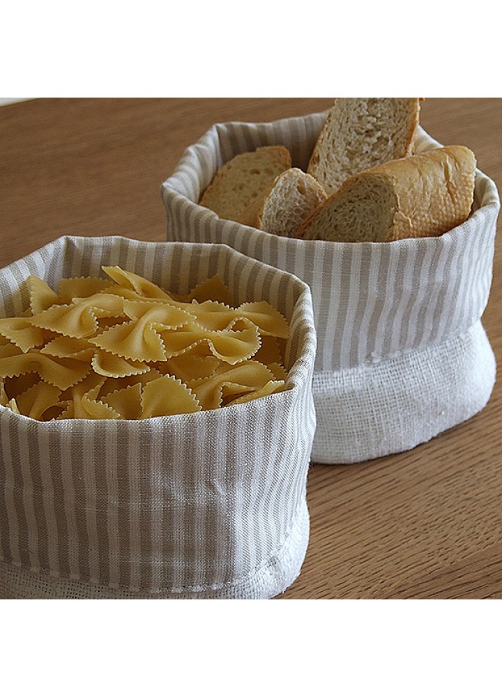 Льняной мешочек-корзинка для сыпучих продуктов