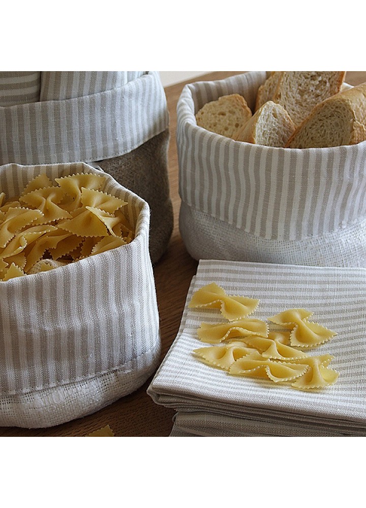 Льняной мешочек-корзинка для сыпучих продуктов