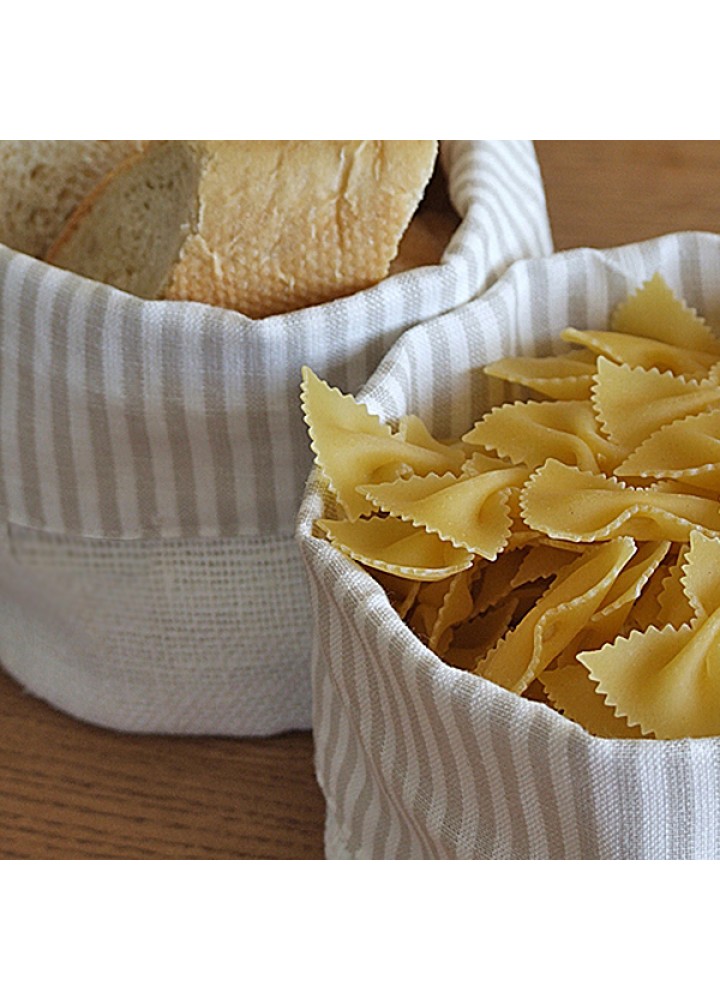 Льняной мешочек-корзинка для сыпучих продуктов
